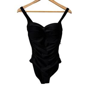 NWOT Niptuck Shaping Tummy Control One Piece Swimsuit Black Womens sz 4 Slimming